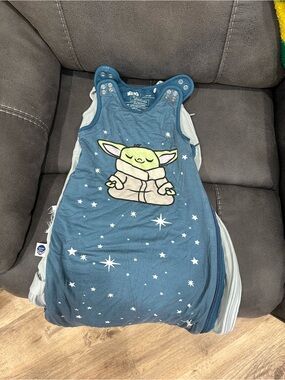 Little Sleepies Blue Baby Yoda Star Print Sleep Sack